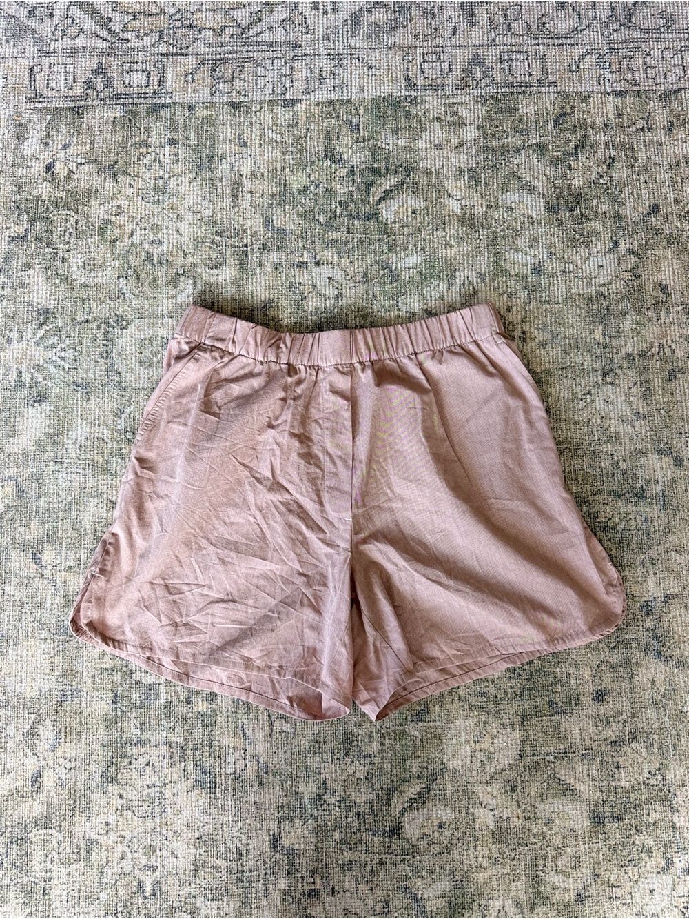 Nwot Coyuchi Women's Isla 100% Organic Cotton Shorts Pink Chambray Medium — image 2 of 8